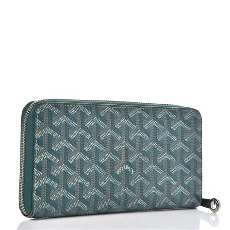 goyard green zip wallet